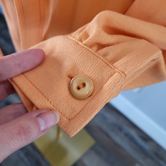 Vintage 1970s Orange Groovy Belted Jacket Shacket Lightweight - Picture 6 of 12